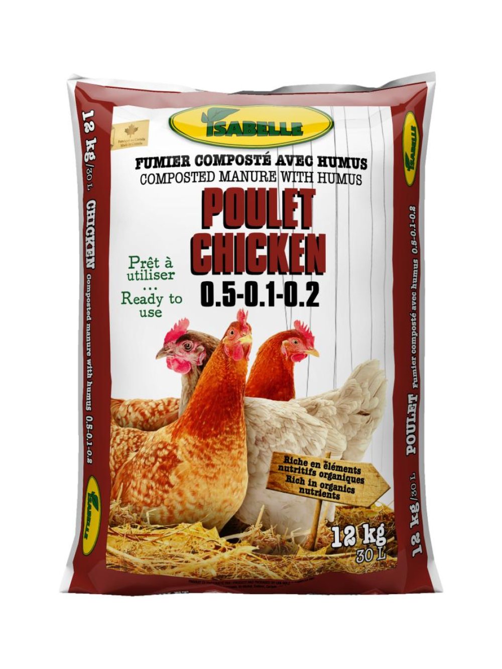 Fumier de poulet composté avec humus
